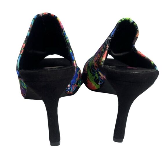 Madrag Ross Floral Print Square Toe Slip On Heel - Picture 5 of 7